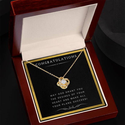 Christian Jewelry, For Women, Graduation Gift For High School Graduate - Love Knot Necklace with Message Card by Best Gifts 305