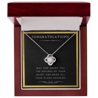 Christian Jewelry, For Women, Graduation Gift For High School Graduate - Love Knot Necklace with Message Card by Best Gifts 305