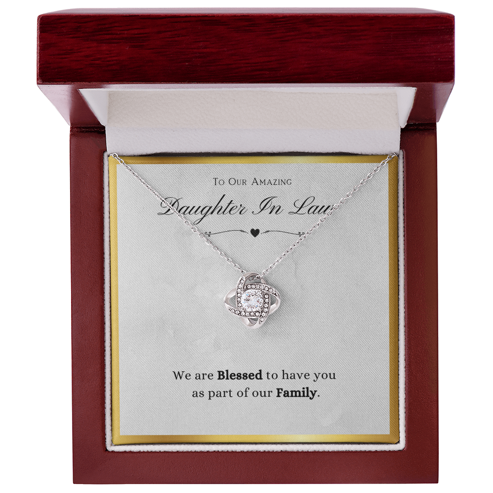 Daughter In Law Gift, From Mother In Law, Blessed To Have You As Family, Future Daughter In Law Gift - Love Knot Necklace With Message Card by Best Gifts 305