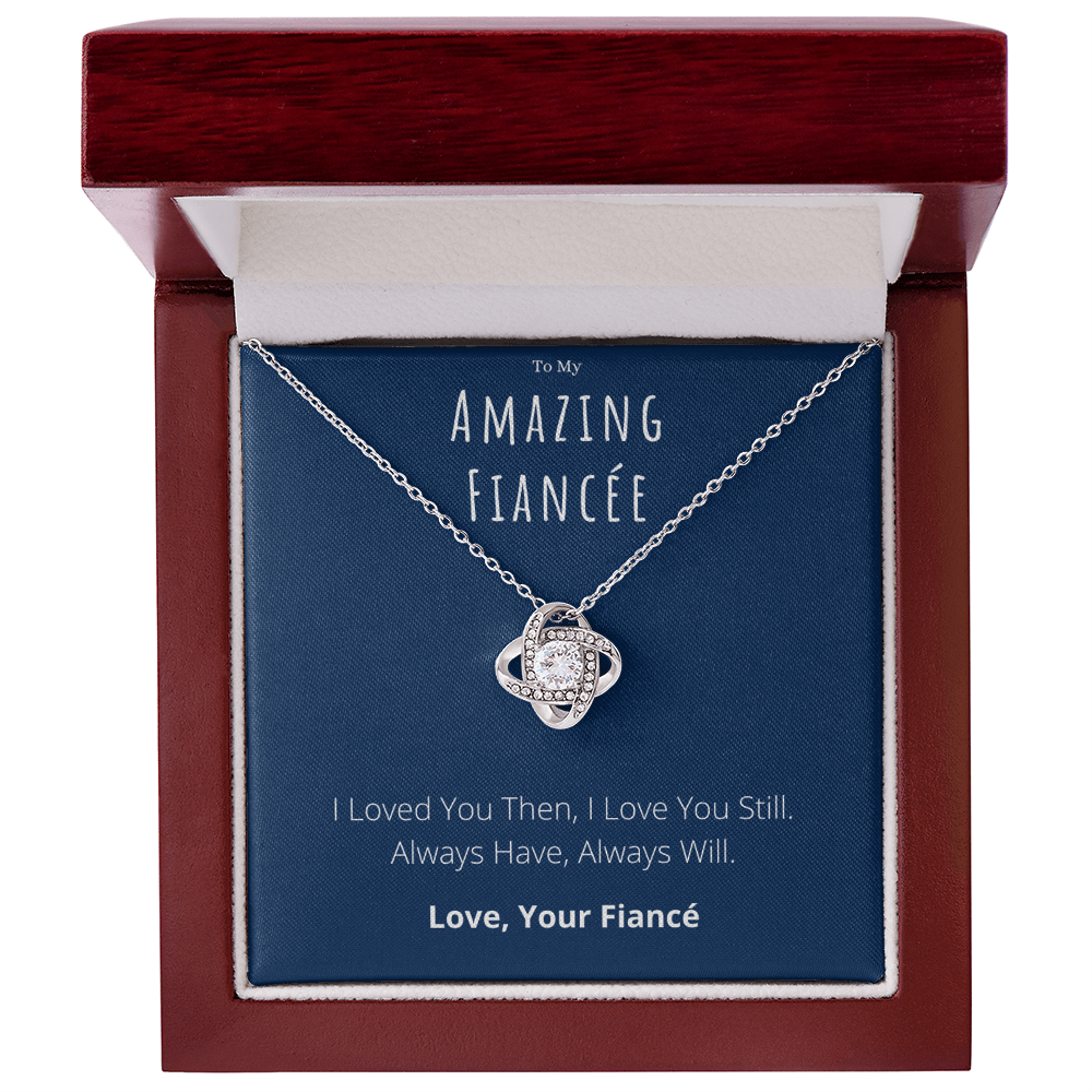 To My Amazing Fiancée Love Knot Necklace Anniversary Message Card Jewelry Gift From Fiancé, Heartwarming Fiancée Valentines Day Present by Best Gifts 305