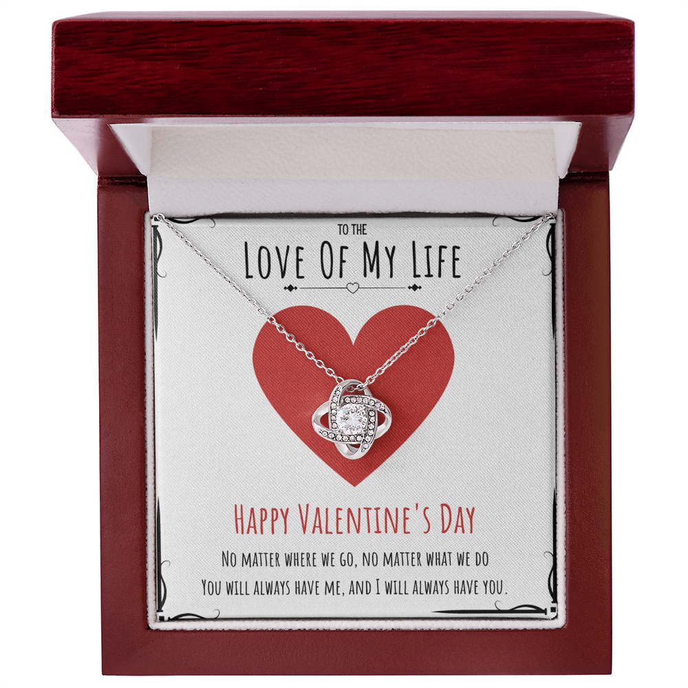 To The Love Of My Life Valentine's Day Love Knot Necklace Message Card For Her, Valentine's Day Necklace Gift From Him, V-Day Present by Best Gifts 305