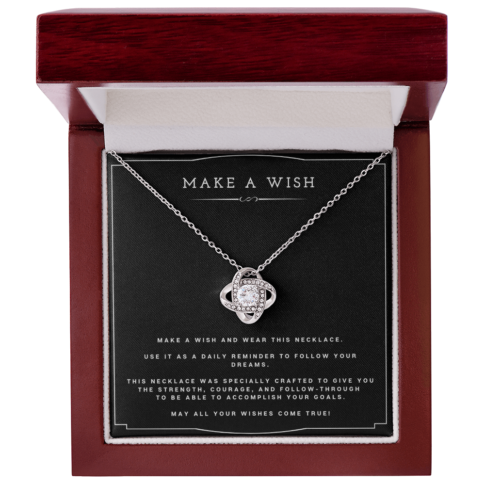 Wish Love Knot Necklace Birthday Gift Motivational Gift With Message Card Inspirational Christmas Present by Best Gifts 305
