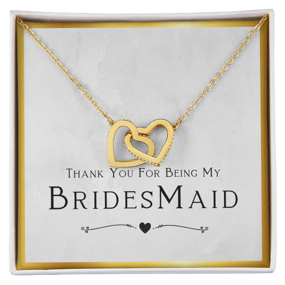 Bridesmaid Gift For Wedding Day, Thank You For Being My Bridesmaid, Bridesmaid Gift From Bride, Bride Tribe Present - Interlocking Hearts Necklace with Message Card by Best Gifts 305