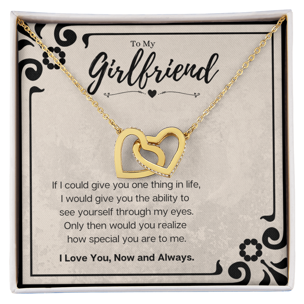 Boyfriend To Girlfriend Birthday Gift Message Card Jewelry Interlocking Hearts Necklace, Heartwarming Mothers Day Present From Boyfriend, Girlfriend Anniversary Valentines Day Gift For Her by Best Gifts 305
