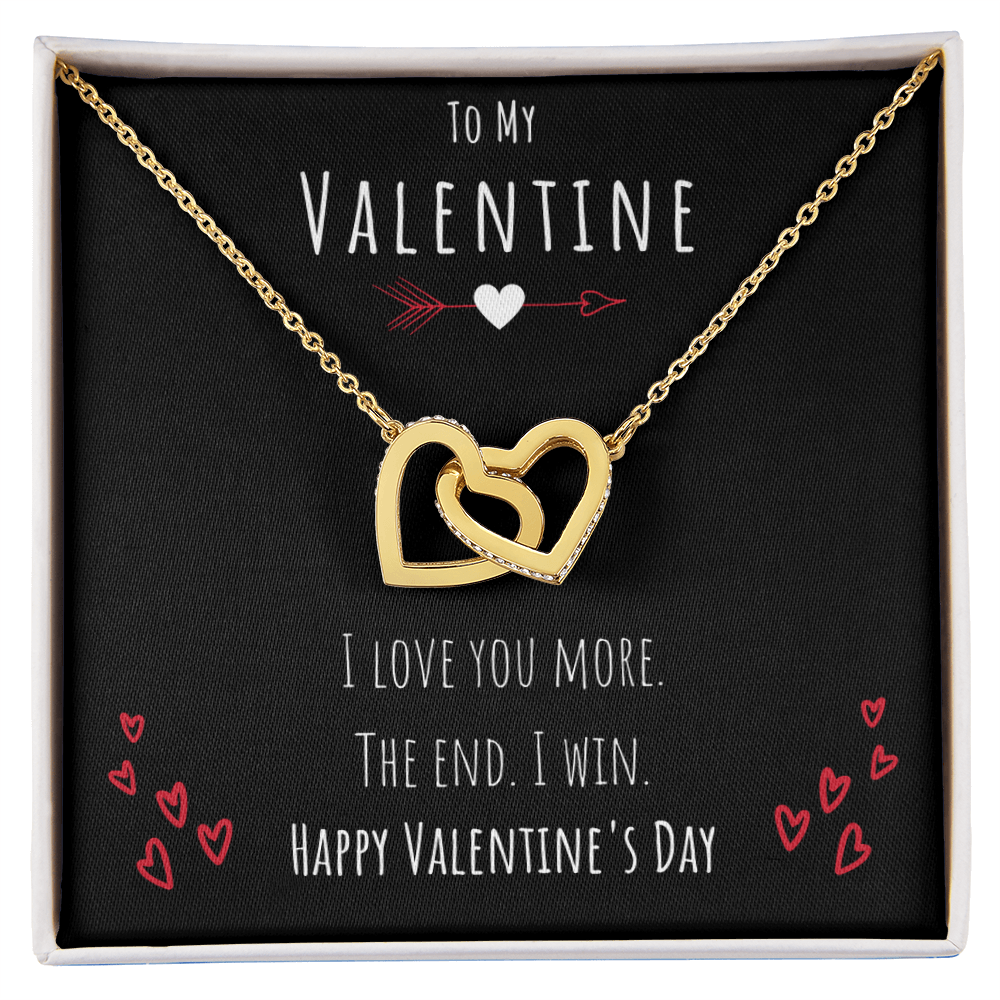 To My Valentine I Love You More Interlocking Hearts Necklace Jewelry Message Card Valentines Day Gift For Her by Best Gifts 305