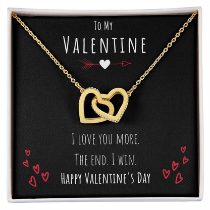 To My Valentine I Love You More Interlocking Hearts Necklace Jewelry Message Card Valentines Day Gift For Her by Best Gifts 305