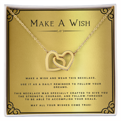 Wish Interlocking Hearts Necklace Birthday Gift Motivational Gift With Message Card Inspirational Christmas Present by Best Gifts 305