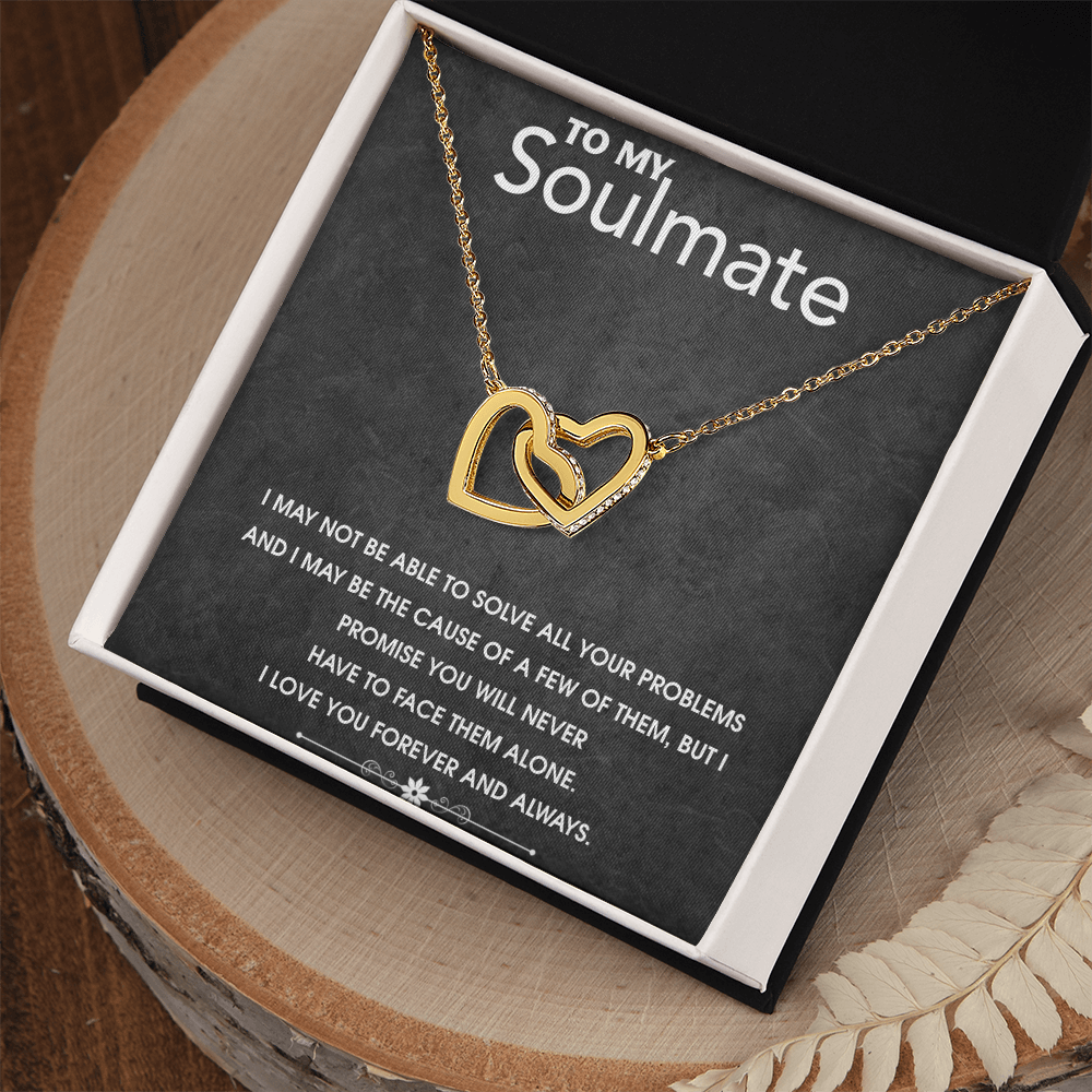 Interlocking Hearts Necklace To My Soulmate, I Love You Forever And Always, Romantic Gift For Her, Gift For Women, Soulmate Necklace by Best Gifts 305
