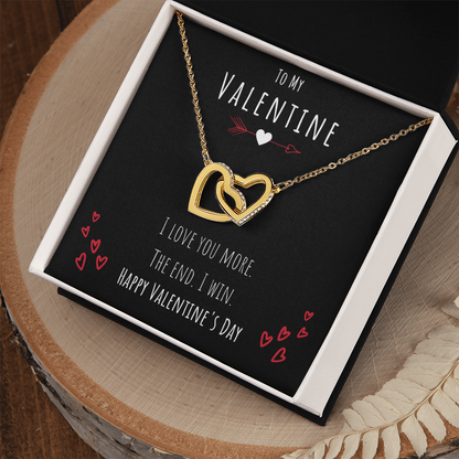 To My Valentine I Love You More Interlocking Hearts Necklace Jewelry Message Card Valentines Day Gift For Her by Best Gifts 305