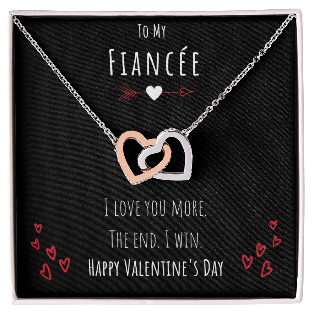 To My Fiancée I Love You More Interlocking Hearts Necklace Jewelry Message Card Valentines Day Gift For Her From Fiancé by Best Gifts 305