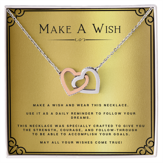 Wish Interlocking Hearts Necklace Birthday Gift Motivational Gift With Message Card Inspirational Christmas Present by Best Gifts 305
