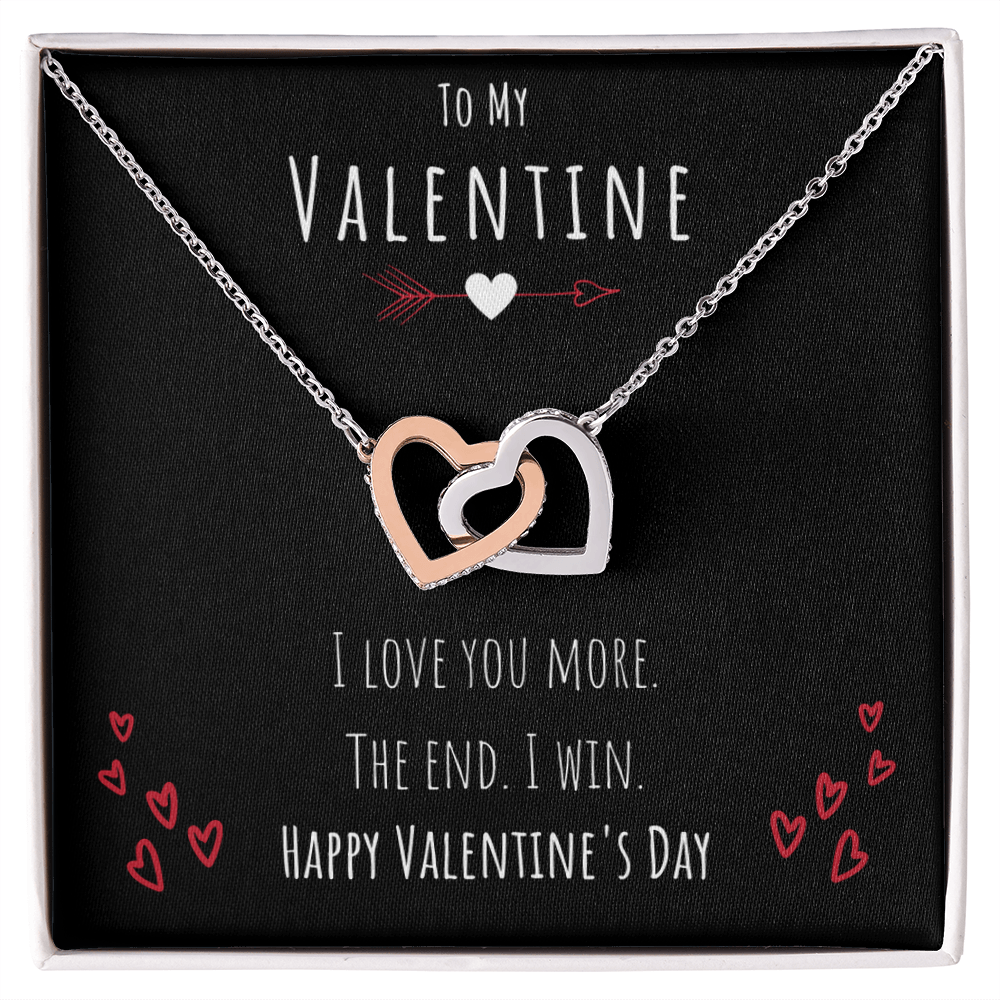 To My Valentine I Love You More Interlocking Hearts Necklace Jewelry Message Card Valentines Day Gift For Her by Best Gifts 305
