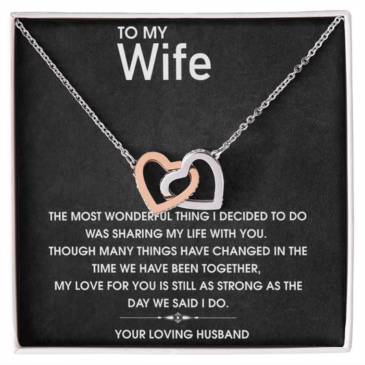 To My Wife, Interlocking Hearts Necklace From Husband To Wife, Birthday Wife Gift From Husband, Wife Anniversary Present, Gift To My Wife