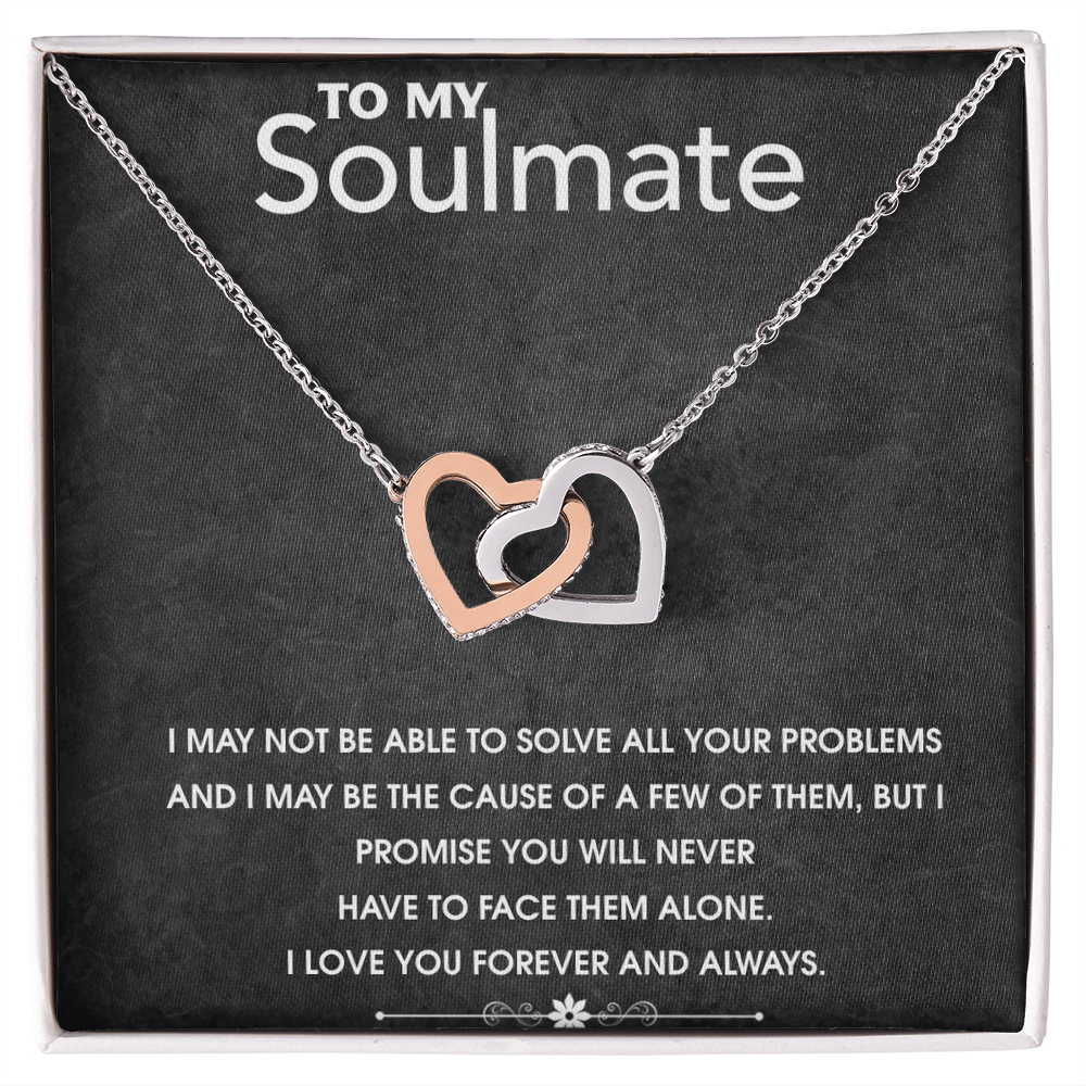 Interlocking Hearts Necklace To My Soulmate, I Love You Forever And Always, Romantic Gift For Her, Gift For Women, Soulmate Necklace by Best Gifts 305
