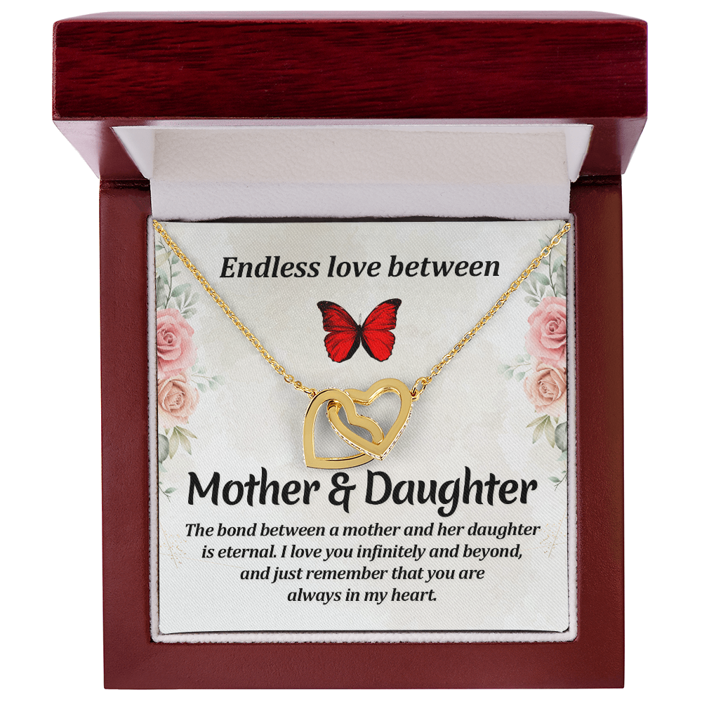 Mother Daughter Necklace, Interlocking Hearts Jewelry Gift for Mom, Birthday, Anniversary, Gifts for Her