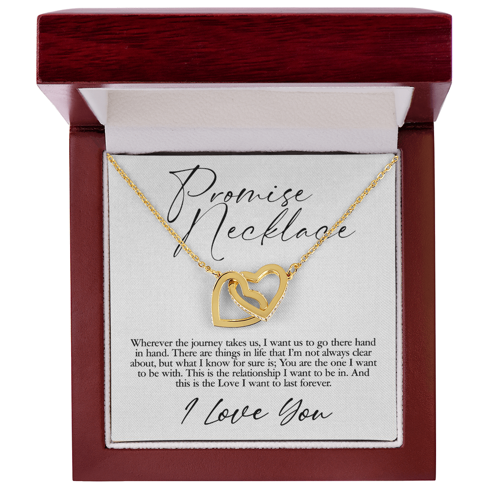 Promise Necklace for Her – Interlocking Hearts Pendant Necklace with CZ Crystals – Perfect Gift for Anniversary, Birthday, or Special Occasions
