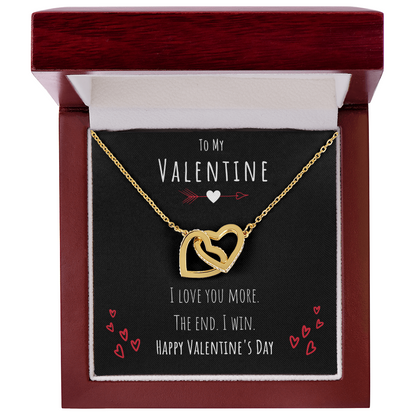 To My Valentine I Love You More Interlocking Hearts Necklace Jewelry Message Card Valentines Day Gift For Her by Best Gifts 305