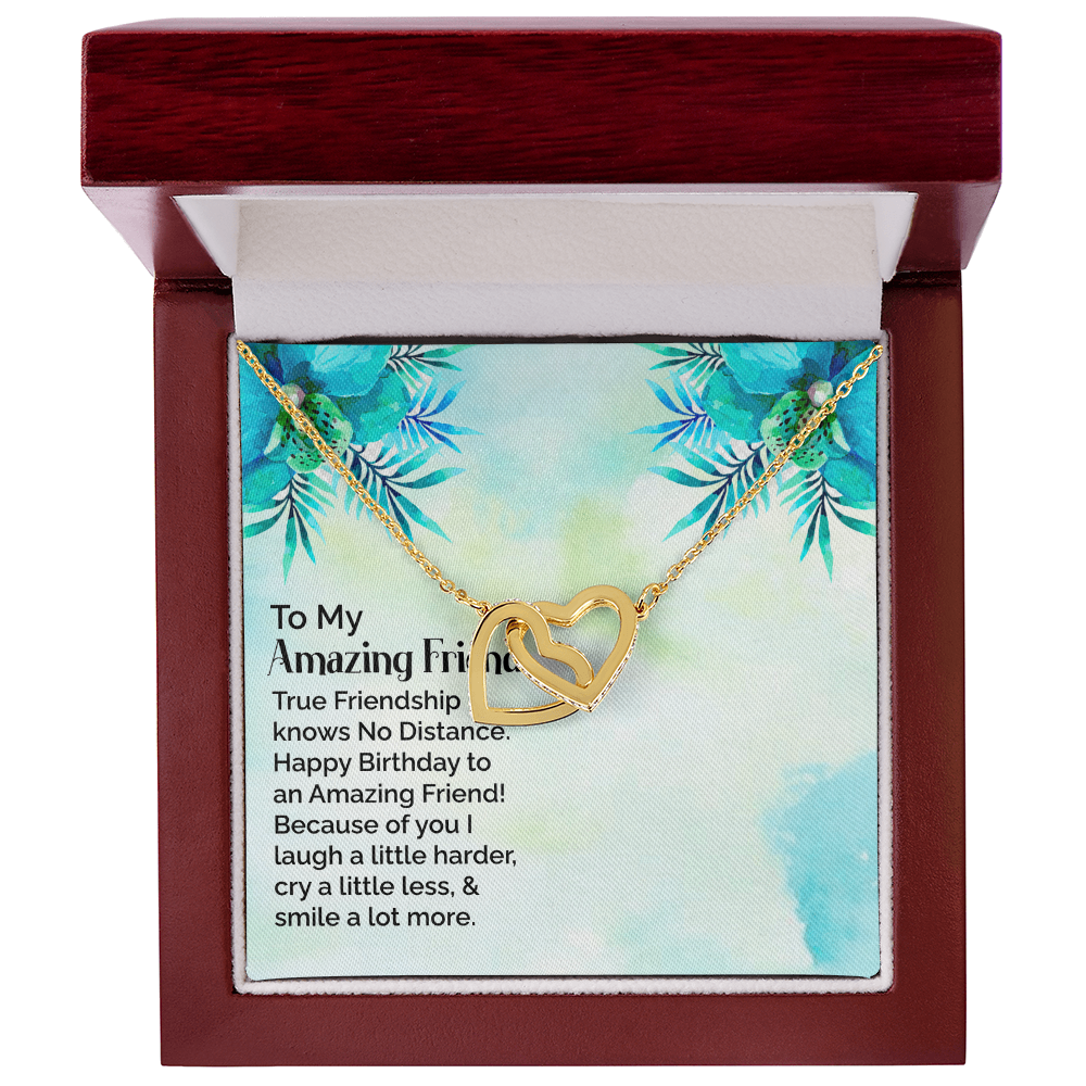 Happy Birthday To My Amazing Friend, Interlocking Hearts Necklace To My Amazing Friend, Friendship Jewelry, Gift For My Amazing Friend by Best Gifts 305