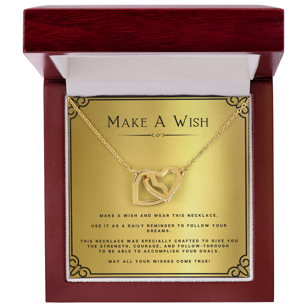 Wish Interlocking Hearts Necklace Birthday Gift Motivational Gift With Message Card Inspirational Christmas Present by Best Gifts 305