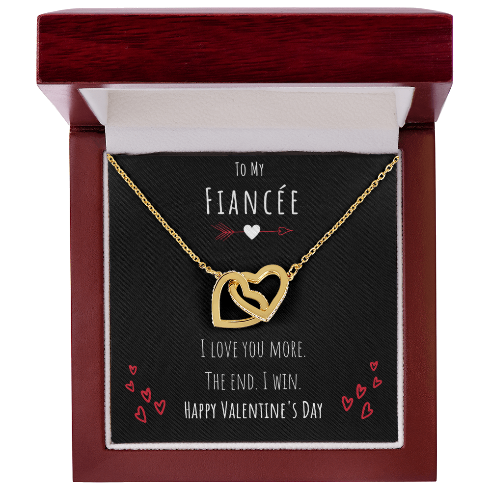 To My Fiancée I Love You More Interlocking Hearts Necklace Jewelry Message Card Valentines Day Gift For Her From Fiancé by Best Gifts 305