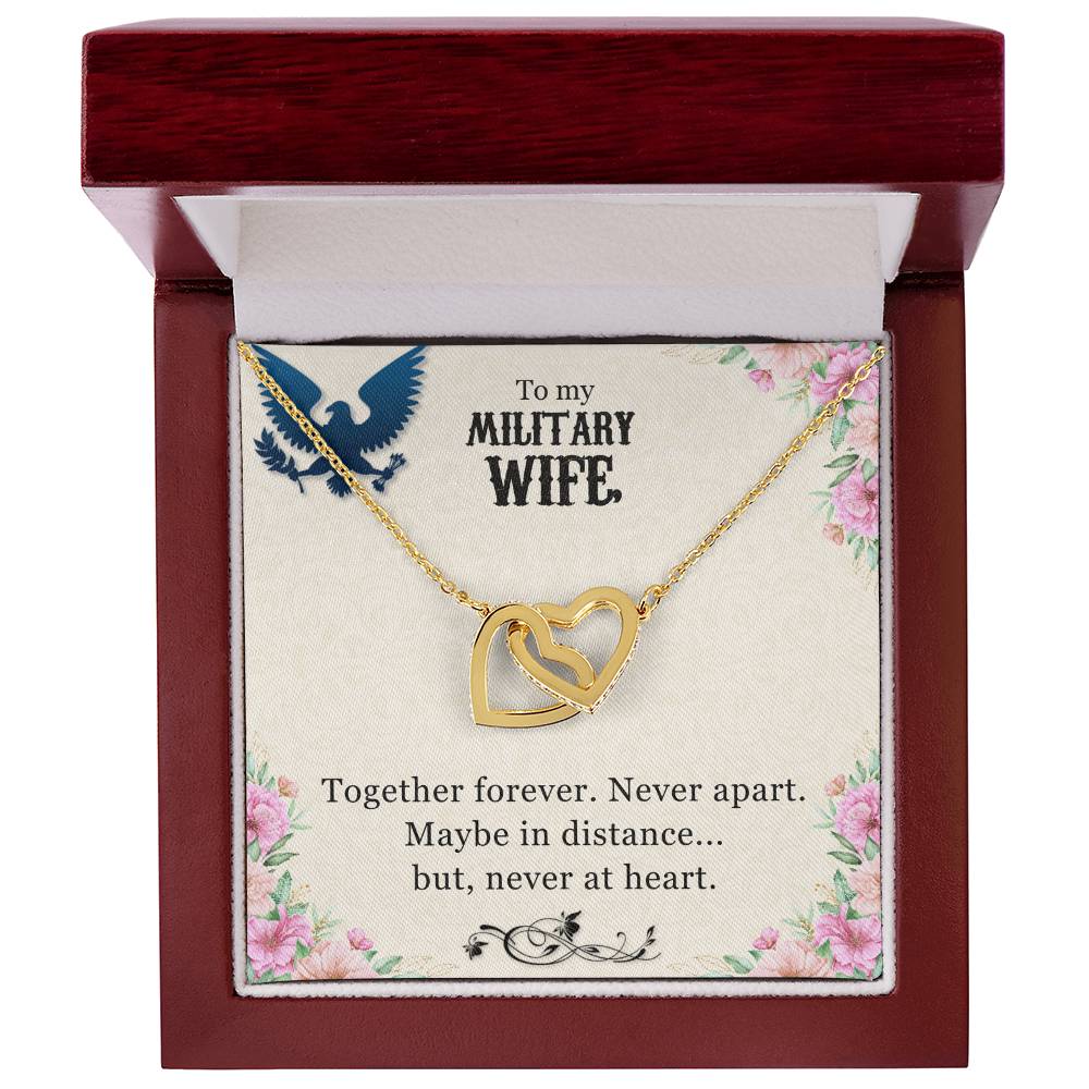 Interlocking Hearts Necklace Gift for Military Wife – Romantic CZ Pendant from Husband