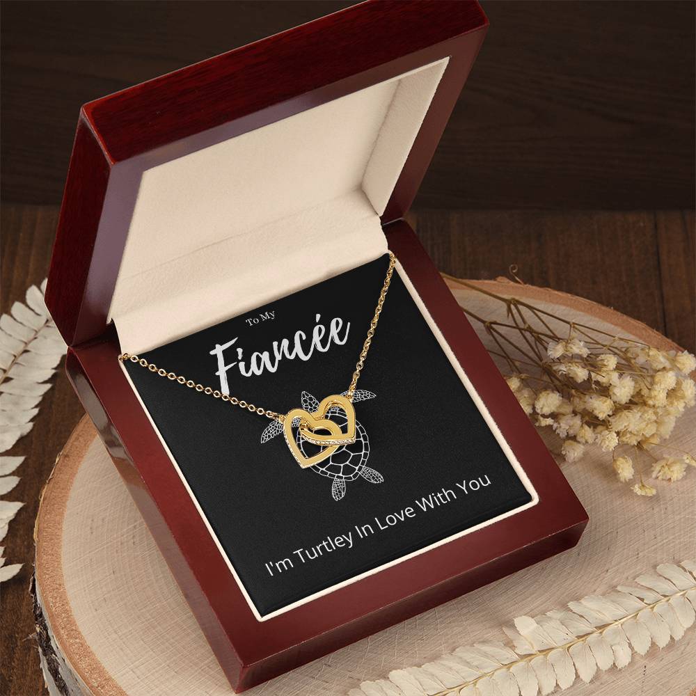Funny Fiancée Interlocking Hearts Necklace Anniversary Gift From Fiancé, Animal Pun Message Card Jewelry Birthday Present From Him, Gag Gifts For Fiancée Valentines Day by Best Gifts 305