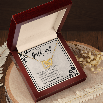 Boyfriend To Girlfriend Birthday Gift Message Card Jewelry Interlocking Hearts Necklace, Heartwarming Mothers Day Present From Boyfriend, Girlfriend Anniversary Valentines Day Gift For Her by Best Gifts 305