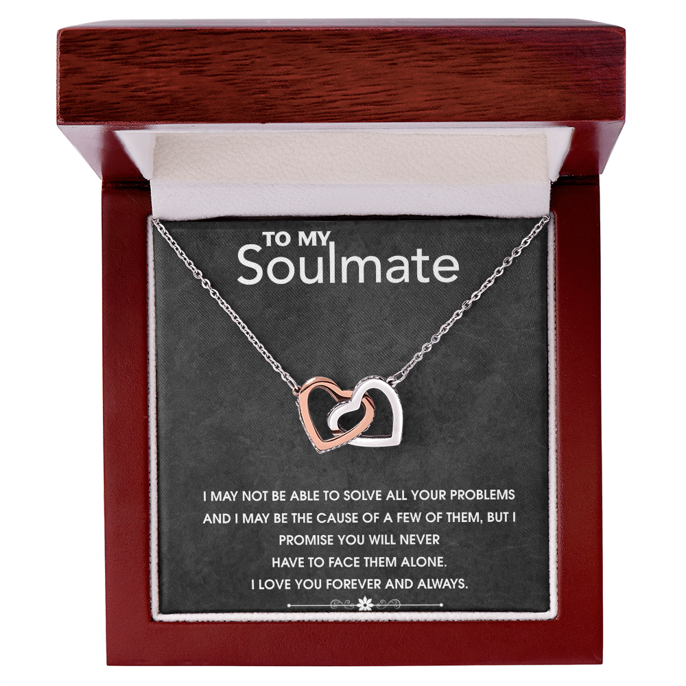 Interlocking Hearts Necklace To My Soulmate, I Love You Forever And Always, Romantic Gift For Her, Gift For Women, Soulmate Necklace by Best Gifts 305