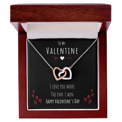 To My Valentine I Love You More Interlocking Hearts Necklace Jewelry Message Card Valentines Day Gift For Her by Best Gifts 305