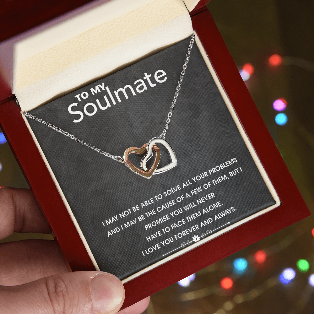 Interlocking Hearts Necklace To My Soulmate, I Love You Forever And Always, Romantic Gift For Her, Gift For Women, Soulmate Necklace by Best Gifts 305