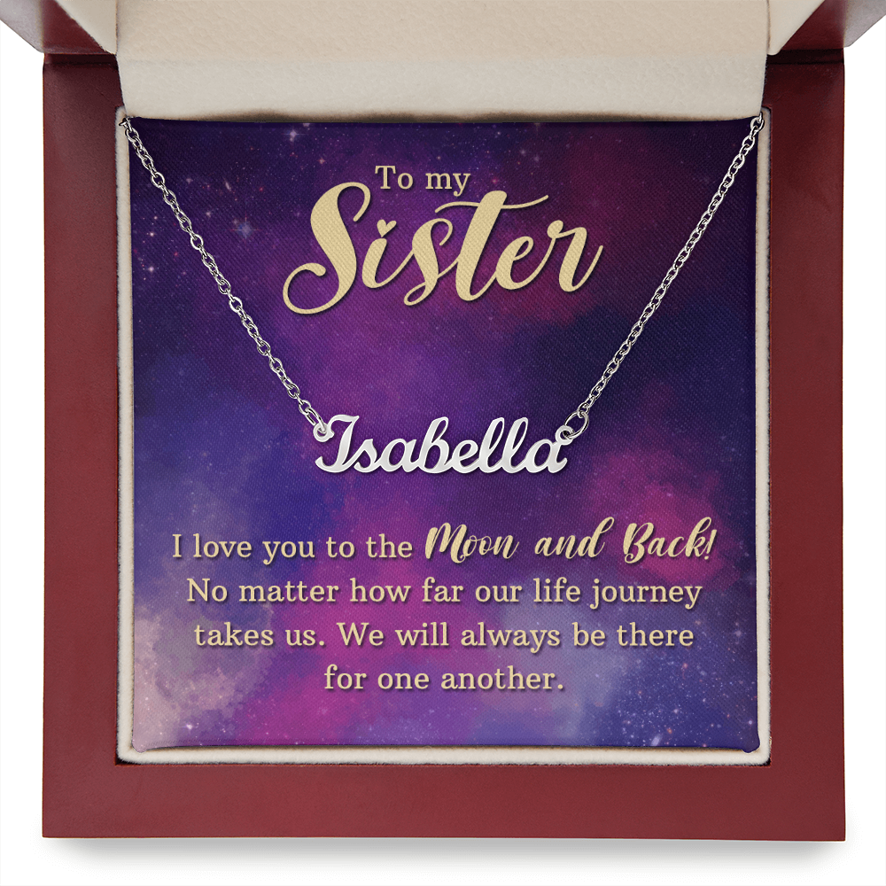 Personalized Name Necklace for Sister, Custom Jewelry Gift from Sister, Birthday Gift Long Distance Sister