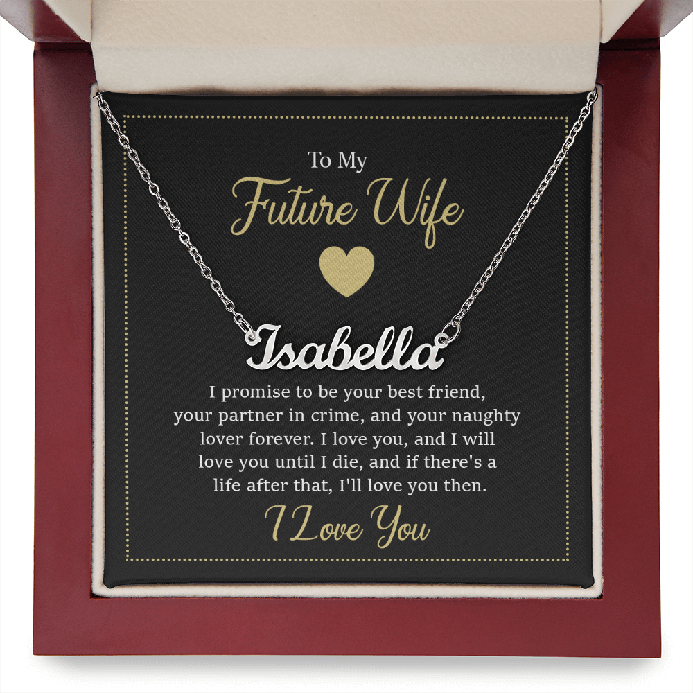 Personalized “To My Future Wife” Necklace – Custom Name Jewelry, Gift for Fiancée, Anniversary, Birthday, Romantic Keepsake