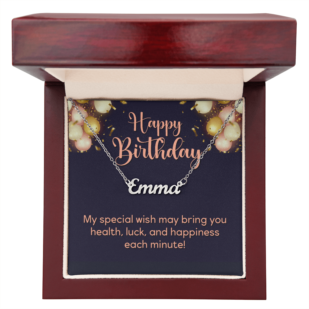 Personalized Name Necklace - Custom Birthday Gifts for Her - Cursive Design, Adjustable Cable Chain, Gift for Mom, Wife, or Girlfriend