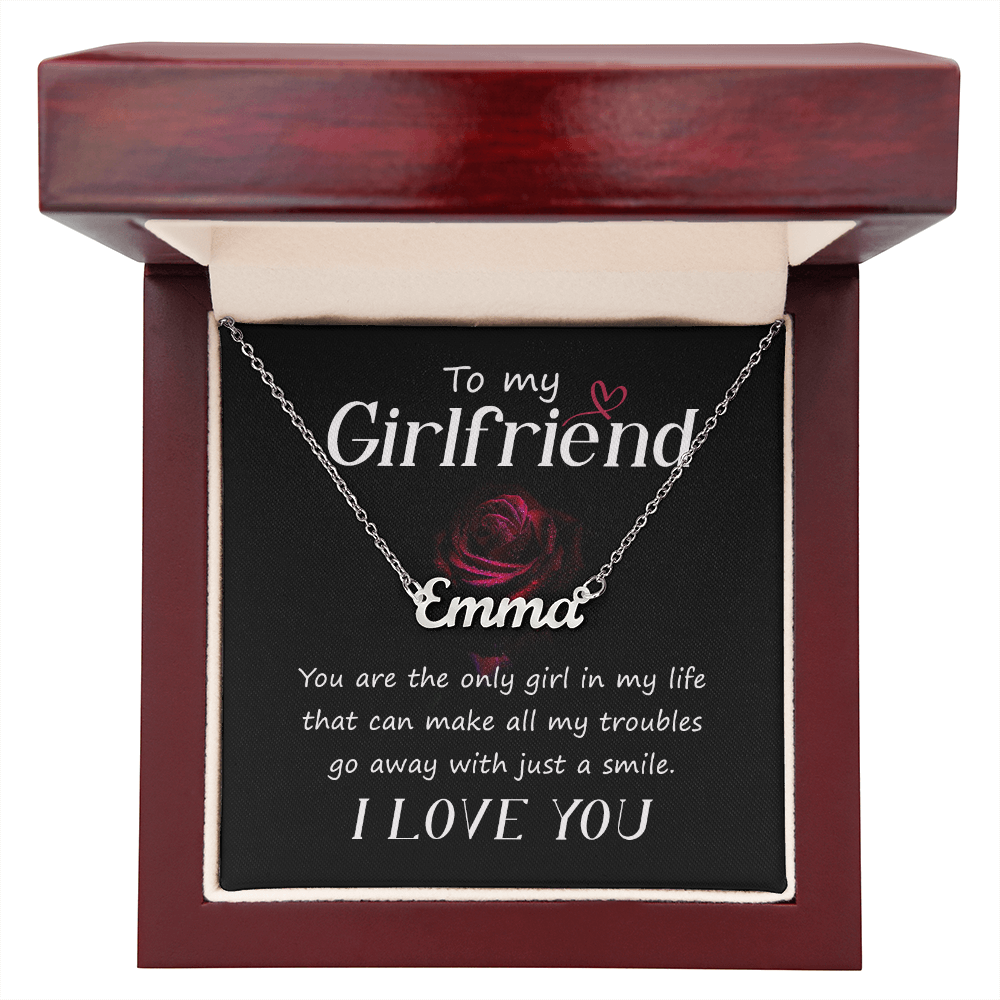 Girlfriend Personalized Name Necklace, Romantic Gift for Her from Boyfriend, Custom Jewelry Love Message