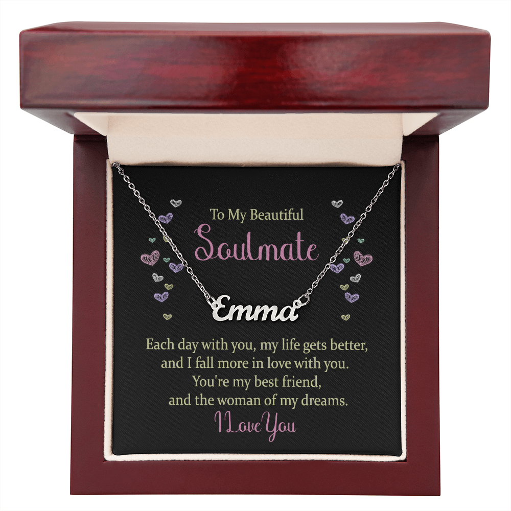 Personalized Name Necklace for Soulmate Gift, Romantic Jewelry for Her, Anniversary Birthday Love Gift