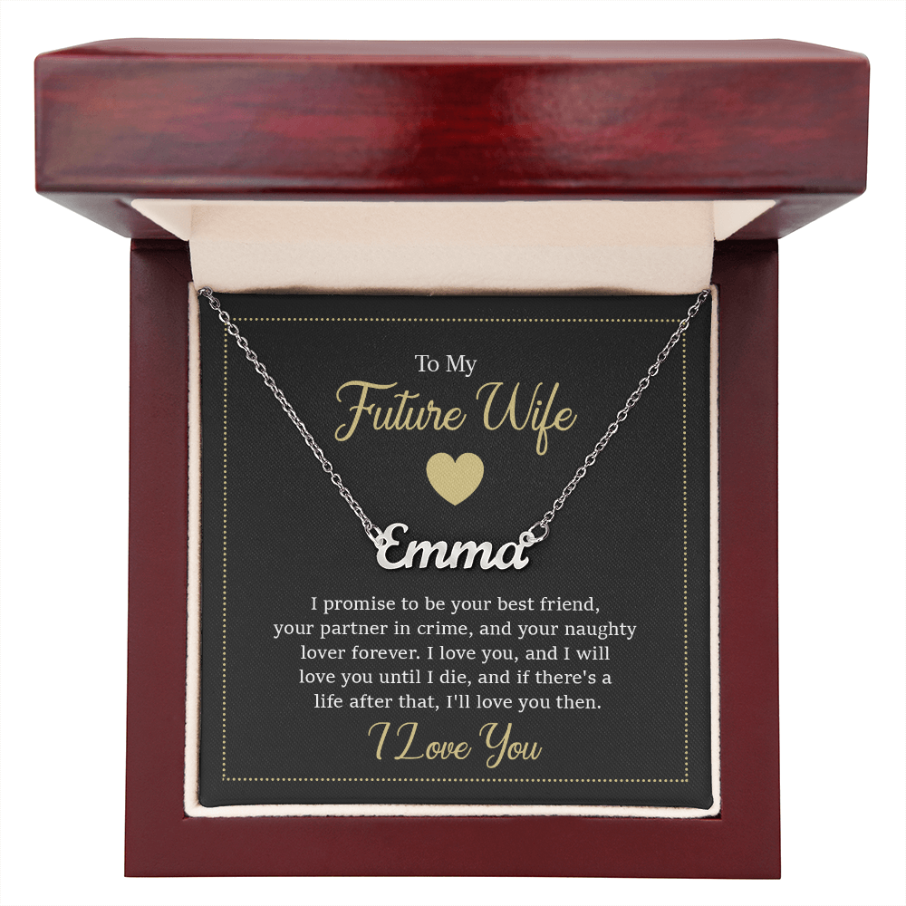 Personalized “To My Future Wife” Necklace – Custom Name Jewelry, Gift for Fiancée, Anniversary, Birthday, Romantic Keepsake