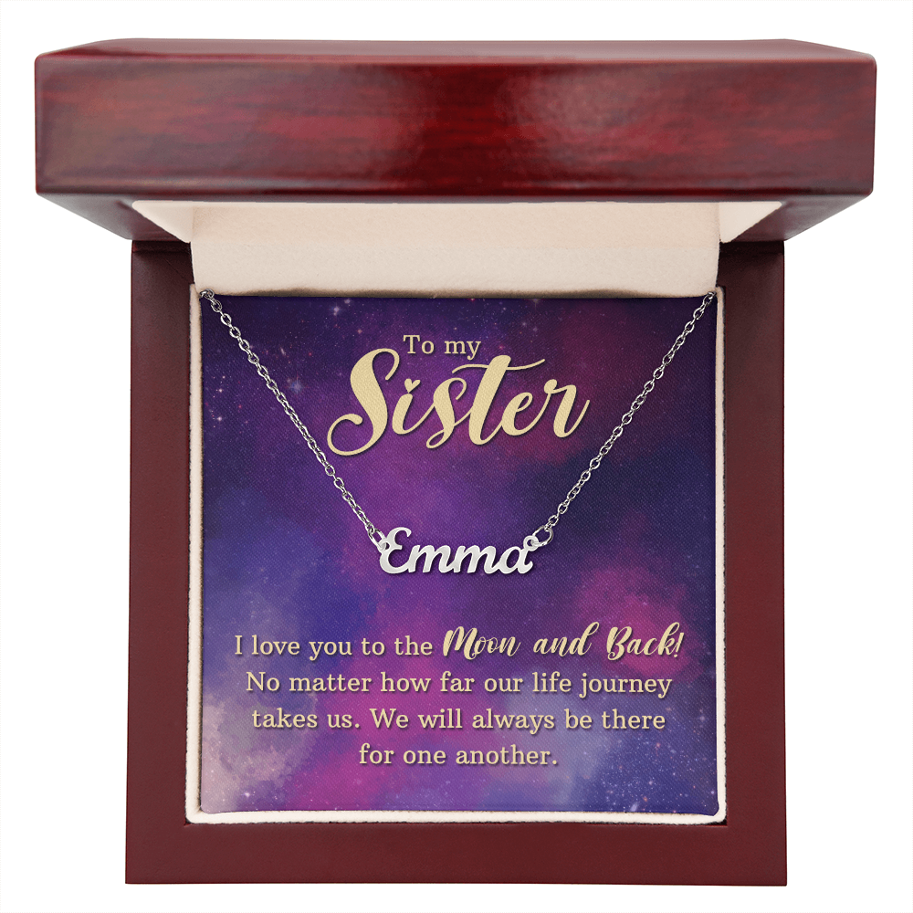 Personalized Name Necklace for Sister, Custom Jewelry Gift from Sister, Birthday Gift Long Distance Sister