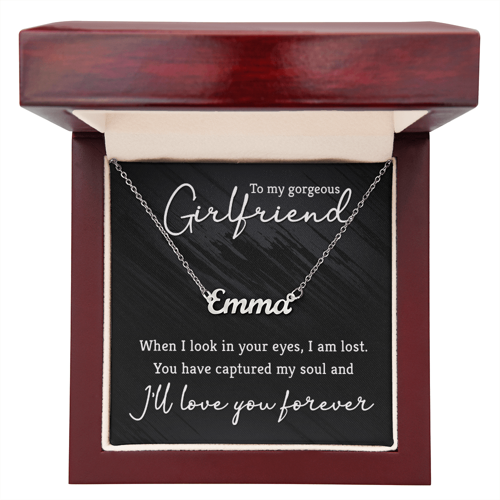 Girlfriend Personalized Name Necklace, Romantic Gift for Her from Boyfriend, Custom Love Jewelry Keepsake