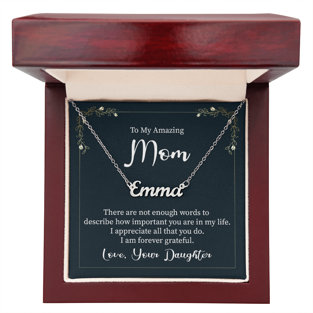 Personalized Name Necklace for Mom, Daughter Gift, Custom Jewelry, Birthday Gift for Mom from Daughter