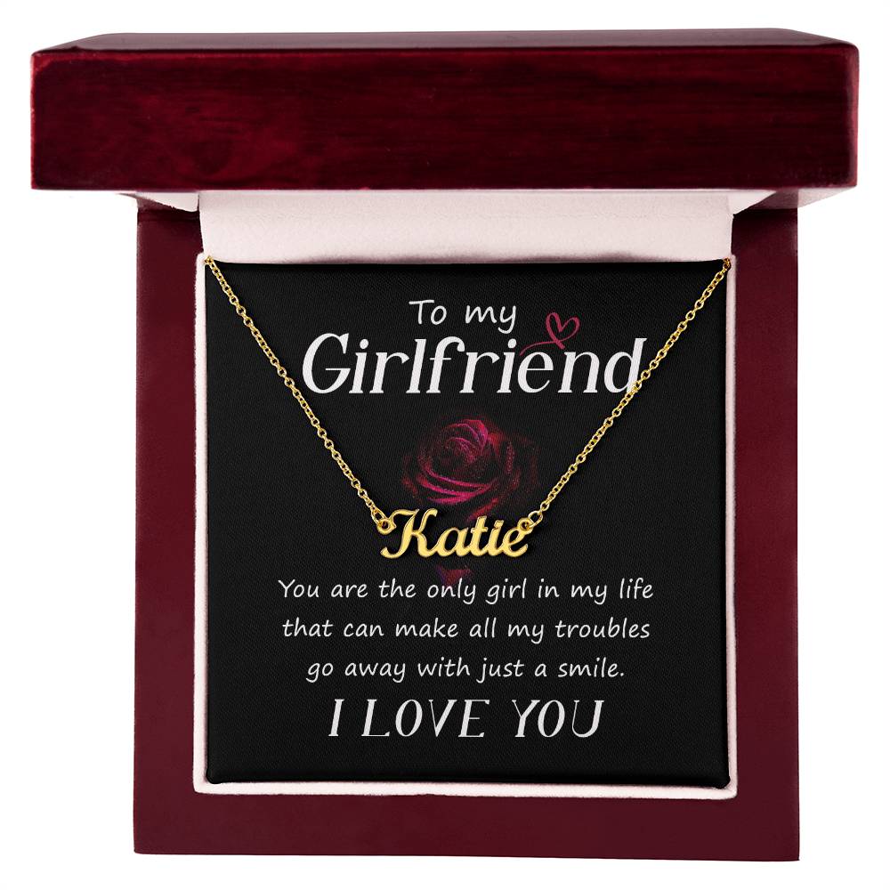 Girlfriend Personalized Name Necklace, Romantic Gift for Her from Boyfriend, Custom Jewelry Love Message