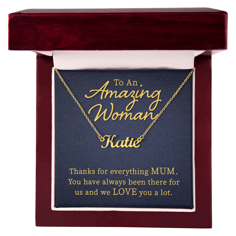 Personalized Name Necklace for Mum, Custom Jewelry Gift for Mum, Birthday Gift from Family for Her