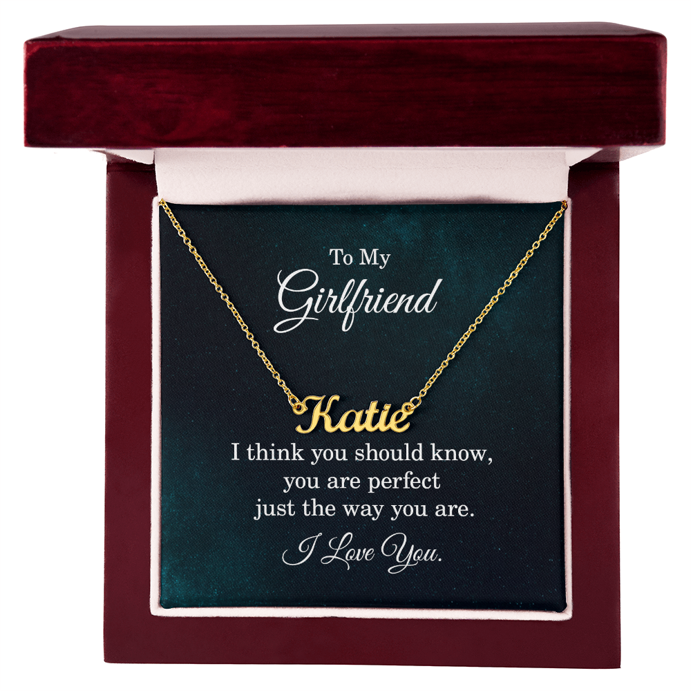 Personalized Name Necklace for Girlfriend – Custom Gold or Stainless Steel Jewelry Gift from Boyfriend