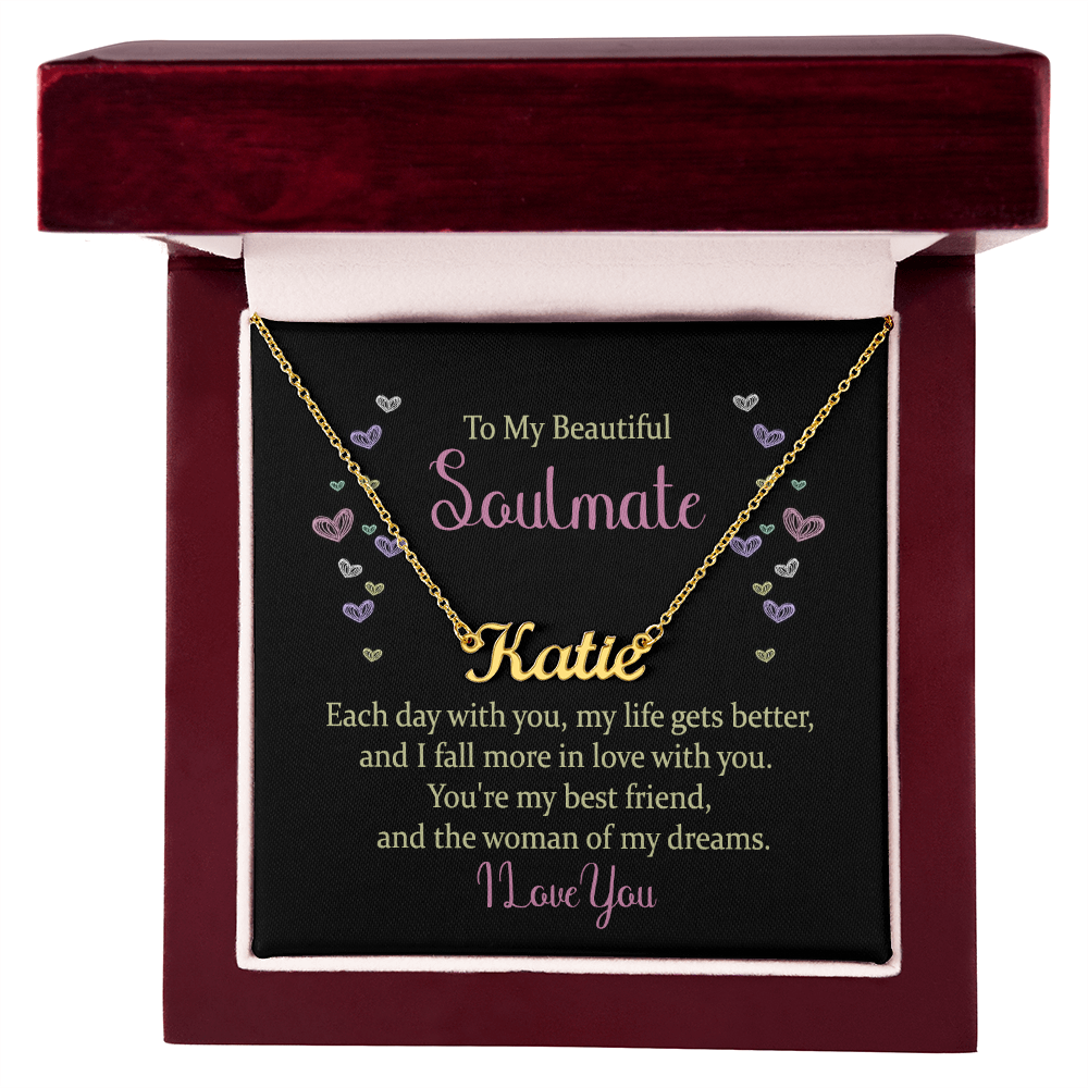 Personalized Name Necklace for Soulmate Gift, Romantic Jewelry for Her, Anniversary Birthday Love Gift