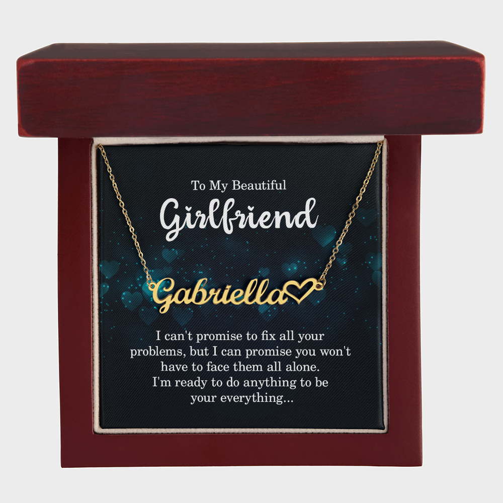 To My Beautiful Girlfriend – Personalized Heart Name Necklace | Custom Jewelry Gift for Her, Anniversary, Birthday, Special Occasions