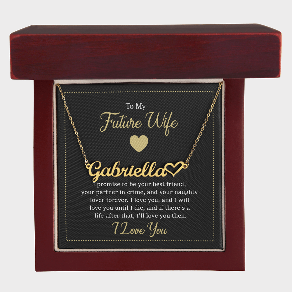Personalized “To My Future Wife” Heart Necklace – Custom Jewelry, Gift for Fiancée, Anniversary, Birthday