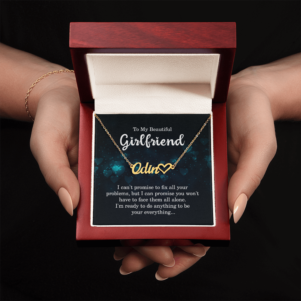 To My Beautiful Girlfriend – Personalized Heart Name Necklace | Custom Jewelry Gift for Her, Anniversary, Birthday, Special Occasions