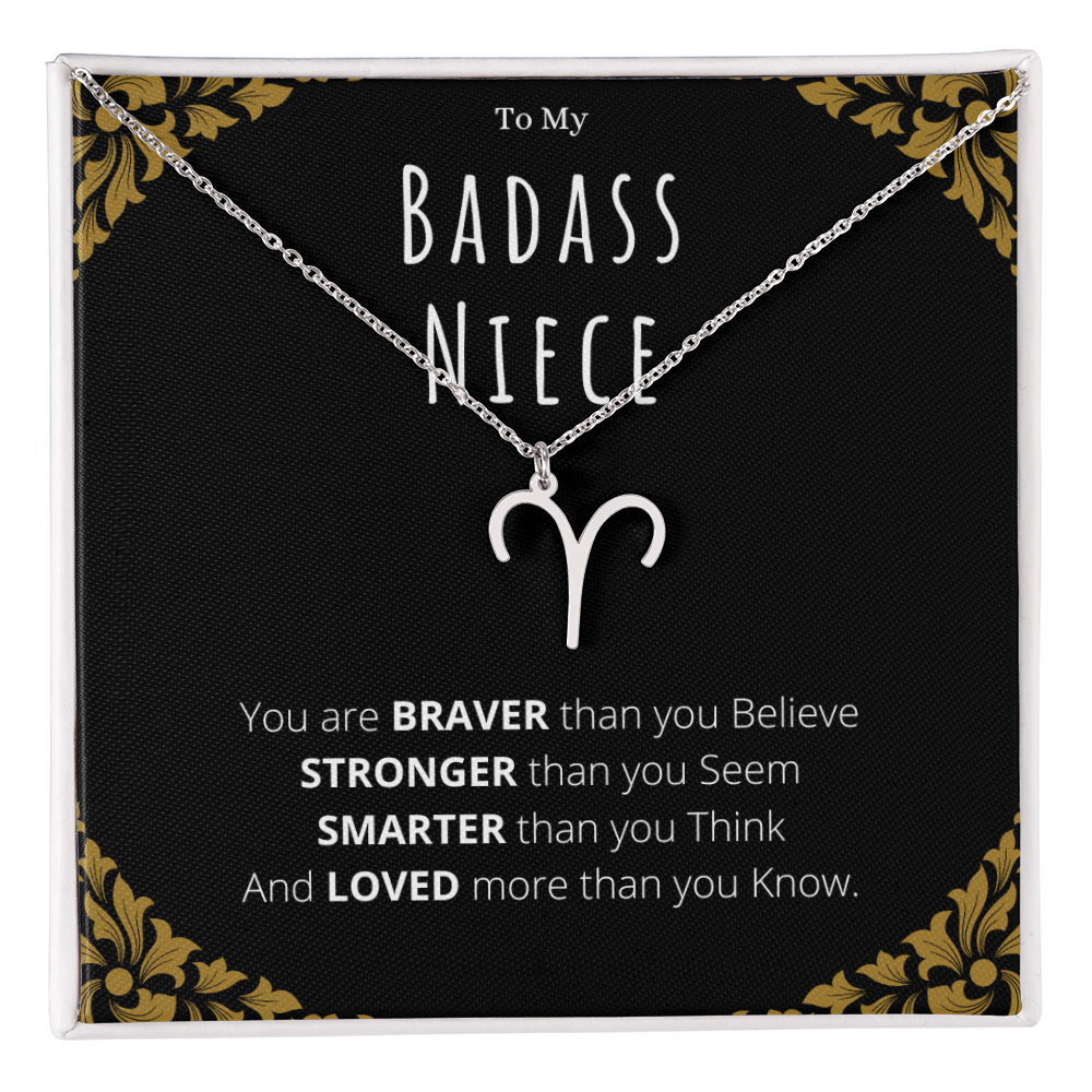 Badass Niece Gifts From Uncle Zodiac Name Necklace Christmas Present Birthday Jewelry Gift For Niece by Best Gifts 305