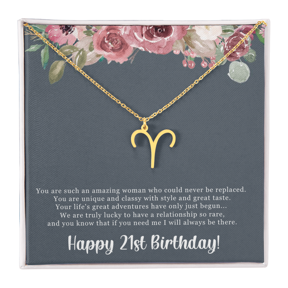 Birthday Gift For Her, Happy 21st Birthday, 21st Birthday, You Are Such An Amazing Woman - Zodiac Name Necklace With Sweet Greeting Card by Best Gifts 305
