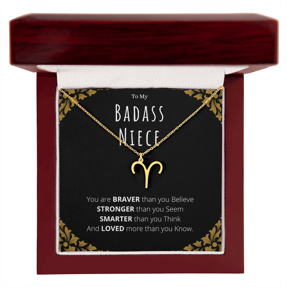 Badass Niece Gifts From Uncle Zodiac Name Necklace Christmas Present Birthday Jewelry Gift For Niece by Best Gifts 305