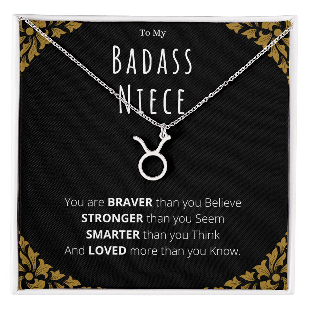 Badass Niece Gifts From Uncle Zodiac Name Necklace Christmas Present Birthday Jewelry Gift For Niece by Best Gifts 305